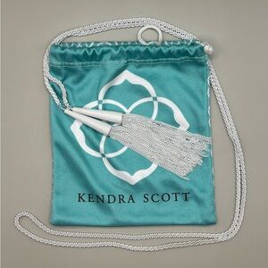 Kendra Scott White Phara Long Tassel Necklace